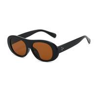YAMEIZE Retro Oversized Oval Sunglasses for Women Men Vintage 90s Sunglasses Big Frame (Black Brown)
