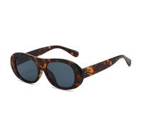 YAMEIZE Retro Oversized Oval Sunglasses for Women Men Vintage 90s Sunglasses Big Frame (Leopard Black)