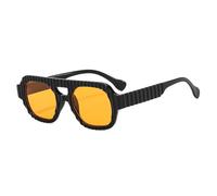 YAMEIZE Retro Pilot Sunglasses for Men Women Square 70s Sunglasses Pilot Double Bridge Vintage Shades Trendy Sun Glasses UV400 Protection