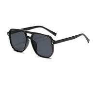 YAMEIZE Retro Pilot Sunglasses for Women Men 70s Square Vintage Oversized Double Bridge Sunglasses UV400 Protection