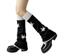 YAMEIZE Retro Warm Leg Warmer for Women Men (Black Star)