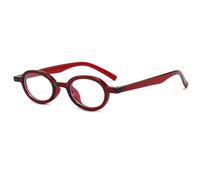 YAMEIZE Round Blue Light Blocking Glasses for Women Men Small Anti Eyes Strain Headache Eyeglasses for Reading Computer Gaming (Red)