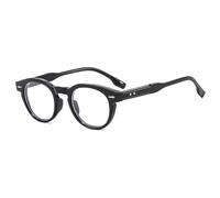 YAMEIZE Round Blue Light Blocking Glasses Women Men Retro Small Oval Anti Blue Light Glasses Anti Eye Fatigue for Computer Screen Reading Eyeglasses (Black)