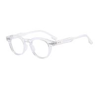 YAMEIZE Round Blue Light Blocking Glasses Women Men Retro Small Oval Anti Blue Light Glasses Anti Eye Fatigue for Computer Screen Reading Eyeglasses (Transparent)