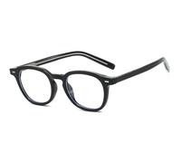 YAMEIZE Round Blue Light Glasses for Women Men Small Frame Fashion Oval Blue Light Blocking Eyeglasses for Computer Gaming Reading (Black)