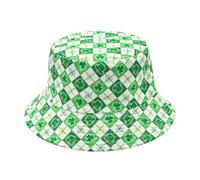 YAMEIZE St. Patrick’s Day Green Leaf - Bucket Hat for Women Men Irish Sun Hat Double-Side-Wear Reversible Green Fisherman Hat Costume Travel Beach Party