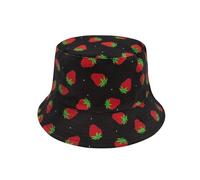 YAMEIZE Strawberry Bucket Hat for Women - Girls Strawberry Shortcake Hat Cute Pink Bucket Hat Beach Summer Outdoor