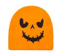 YAMEIZE Stylish Halloween Beanie Knitted Hats - for Women Men Soft Slouchy Hat Autumn Winter Gothic Funny Skull Cap Party Outdoor Orange