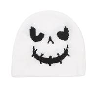YAMEIZE Stylish Halloween Beanie Knitted Hats - for Women Men Soft Slouchy Hat Autumn Winter Gothic Funny Skull Cap Party Outdoor White
