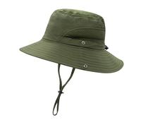 YAMEIZE Summer Adjustable Waterproof Bucket Hat - with String for Women Men Kid Adult UV Protection String Strap Hat Fishing Hiking Climbing