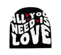 YAMEIZE Trendy Beanie Hat for Women Men - Money Letter Graphic Beanies Soft Slouchy Knitted Hat Grunge Rap Skull Cap