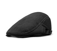 YAMEIZE Trendy Mesh Flat Cap Cabbie - Newsboy Beret Hat for Men Women Adjustable Ivy Cap Vintage Breathable Flat Cap Driving