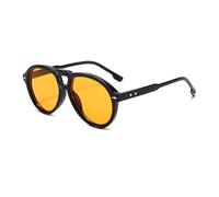 YAMEIZE Vintage Oval Double Bridge Sunglasses - for Women Men Retro Style Pilot Design Eyewear UV400 Protection Shade Driving