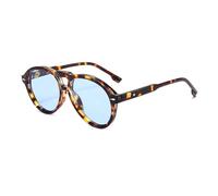 YAMEIZE Vintage Oval Double Bridge Sunglasses - for Women Men Retro Style Pilot Design Eyewear UV400 Protection Shade Driving