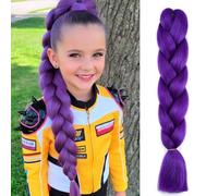Yamel Braiding Hair Extension,Kanekalon Braiding Hair for Braiding Crochet Twist Box Braids Hair 24Inch 1pcs Purple Jumbo Braiding Hair