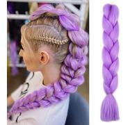 Yamel Braiding Hair Extension,Kanekalon Braiding Hair for Braiding Crochet Twist Box Braids Hair 24Inch 1pcs Bright Purple Jumbo Braiding Hair