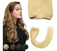 Yamel Invisible Wire Hair Extension Human Hair Warm Platinum Blonde 20 Inch Fish Line 1 Piece Real Remy Secret Hair Extensions