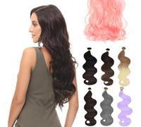 Yamel Ombre Weft Hair Extensions Sew in Weave Silky 1 Bundle Hair Weft 100 Grams Soft Straight Synthetic Hair Bundles 22 Inches Pink