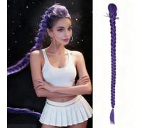 Yamel Ponytail Extension Long Purple 40 Inch/100cm Claw Jaw Clip in Synthetic Hairpiece Pony Tail Tale Braiding hair extension for Costume Party Cosplay Halloween Anime