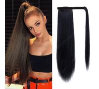 Yamel Ponytail Extension Natural off Black Long Straight 20" Upgrade Wrap Around Fake Ponytail Hair Extensions for Women