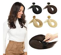 Yamel Pre Bonded U Tip Hair Extensions Real Human Hair Dark Brown 1g/Strand Keratin Nail Tip Hair 50 Strands 16 Inch