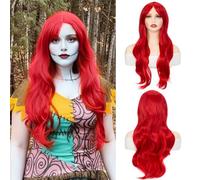 Yamel Red Wig Long Natural Wavy 28 Inches Glueless Full Party Wig Heat Resistant Synthetic Hair Wigs for Women