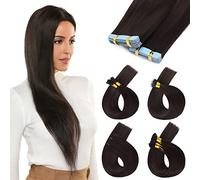 Yamel Training Hair, Glue Tape Hair Extensions Chocolate Brown Straight 16 Inch 100g Synthetic Hair Extensions for Training