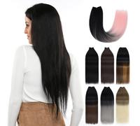 Yamel Weft Hair Extensions Sew in Weave Silky 1 Bundle Hair Weft 100 Grams Soft Straight Synthetic Hair Bundles 26 Inches Ombre Black to Pink