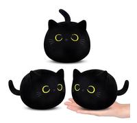 Yamepuia 3Pcs Black Cat Plush,Black Cat Plushies Cute Mini Cat Stuffed Animal for Home Decoration,Plush Pillows Soft Plush Cats Gifts for Kids Birthday