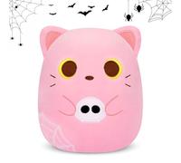 Yamepuia Halloween Plush,8in Pink Cat Plush Pillow Toy kawaii Stuffed Animal for Kids,Halloween decorations Gifts for Boys Girls Women & Men