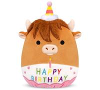 Yamepuia Highland Cow Plush,Cute Happy Birthday Stuffed Animal