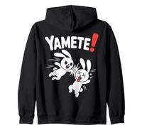 Yamete Funny Chibi Anime Bunny Kawaii Manga Comedy Zip Hoodie