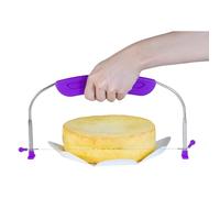 YAMHOHO Adjustable Cake LevCake Cutter Slicer Leveler, 9 Different Height Premium Food Grade Stainless Steel Double Wires Cake Cutter/Slicer/Adjustable Cake Leveler for Leveling and Molding (Purple)