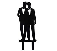 YAMI COCU Gay Wedding Cake Topper Acrylic Silhouette Couple Groom and Groom Wedding Party Decorations