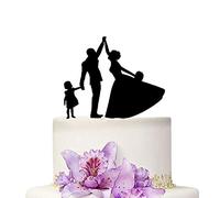 YAMI COCU Wedding Cake Topper Bride and Groom Girl Family Anniversary Cake Topper