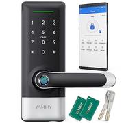 Keyless Entry Door Lock, Smart Lock for Front Door, Fingerprint Door Lock, Keypad Door Lock with Handle, Digital Door Lock, Smart Home Device work with Alexa, Code Door Lock by Yamiry
