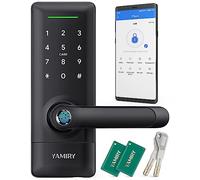 Yamiry Smart Door Lock, Biometric Fingerprint, Keyless Entry, App Control, 6 Ways to Unlock, DIY Installation, Black