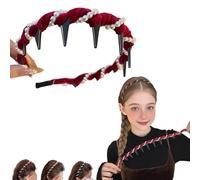 Yamloveme Pearl Hairband, Vintage High Cranium Artificial Pearl Hairband, Non Slip Elegant Black Headbands With Teeth, Suitable For Parties Or Daily Wear, For Women And Girls (Red)