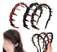 YamLoveme Story Vintage High Cranium Artificial Pearl Hairband, YamLoveme Pearl Hairband with Comb Teeth, Dual-Wear Beaded Hair Hoop, Non Slip Fashion Hair Accessories for Women Girls (3Pcs-B, M)