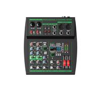 Yamnweo mw-4 black 4Channel Audio Mixer with 99 Sound Effects for PC,Portable Sound Mixing Console with BT USB Recording Input for Live Streaming,Podcasting