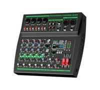 Yamnweo MW-6 6-Channel Professional DJ Audio Mixer Portable Controller Mixer with DSP 99 Preset Effects for Live Streaming, Podcasting, Home Party(black)