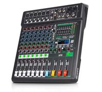 Yamnweo XF8 Professional Audio Mixer Sound Board Console Desktop System Interface 8 Channel Digital USB Bluetooth MP3 Computer Input 48V Phantom Power Supply Built-in 99 Reverb Effect (XF8)