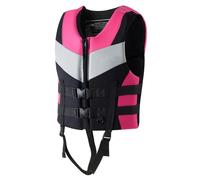 YAMNYSS Adult Life Vest, Adjustable with Across Strap Safety Jacket Swiming Aid Neoprene Buoyancy Vest for All Water Sports,Pink,3XL