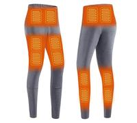 YAMNYSS Heated Pants for Women, Electric Thermal Underwear Bottom 12 Heating Zone Long Johns Warm Legging for Outdoor Sport,Gray,M