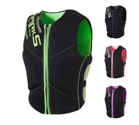 YAMNYSS Lightweight Life Jacket Adult Neoprene Anti-Collision Large Buoyancy Swimming Vest for Fishing Boating Snorkeling Surfing,Green,XL