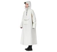 YAMNYSS Motorcycle Rainsuit, Men Women Waterproof Long Rain Coat with Hooded Lightweight Rain Poncho for Working, Fishing,White,L