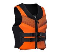 YAMNYSS Neoprene Life Jacket Professional Adult High Buoyancy Adjustable Floating Swimming Vest for Surfing, Kayaking, Rafting,Orange,5XL