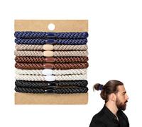 Yamobi 10 Pieces Mens Braided Hair Bobbles for Men Bun Curly Scrunchies Thick Hair Elastic Hair Bobbles for Men No Wrinkles Hair Bools