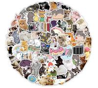 Yamobi 100 Pieces Set of Cats Stickers, Cute Cats Stickers Waterproof Vinyl Stickers Aesthetic Stickers for Cat Lovers Water Bottles Albums