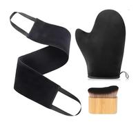 Yamobi 3 Pack Selbstbräuner Handschuh Set Self Tan Applicator with Back Applicator, Tanning Brush for Legs (Black)